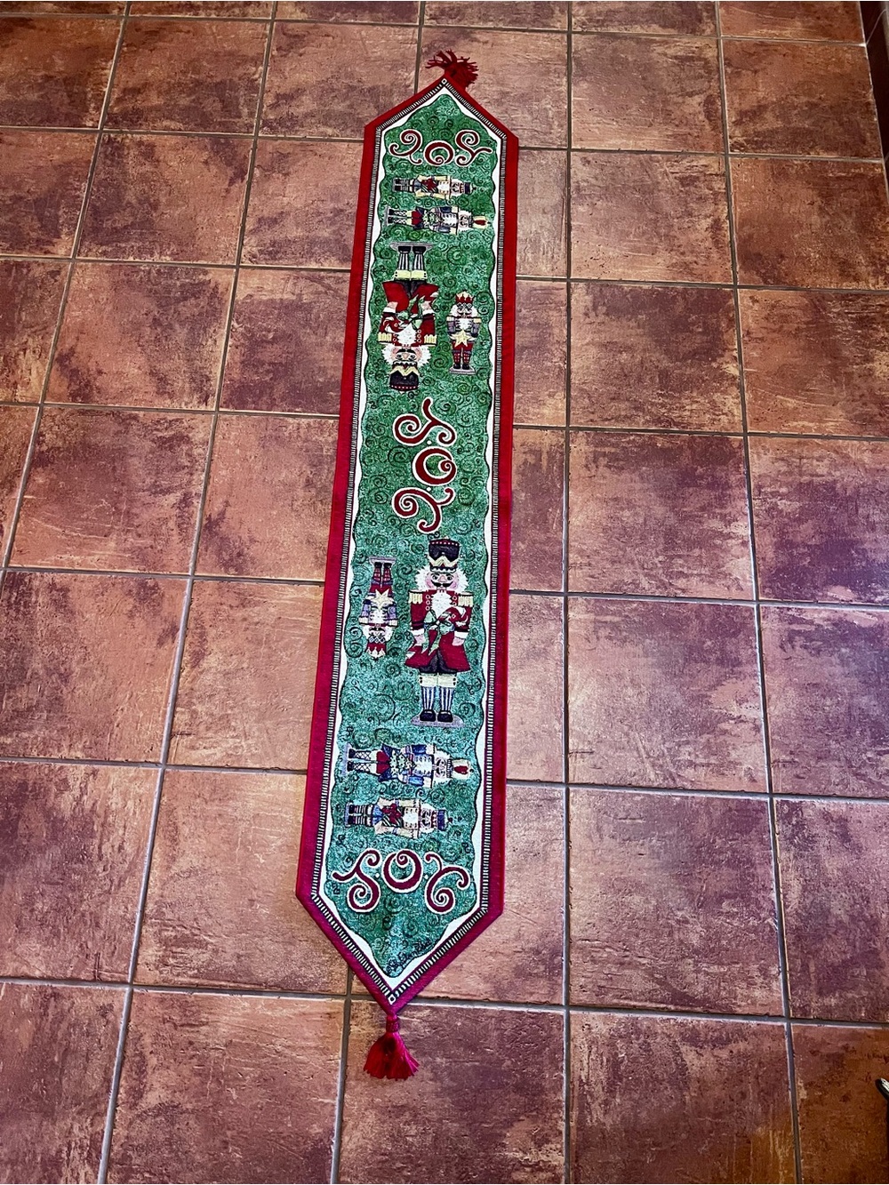 Festive Tapestry Christmas Nutcracker Table Runner 72”